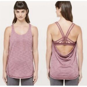 Lululemon Woman Pink Mauve Moment To Movement 2 in 1 Tank Maroon Gym Yoga Size 8